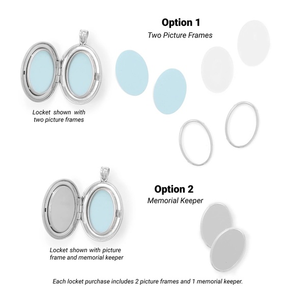 Oval Angel Wings Memory Keeper Locket with Diamond - Picture 2 of 4